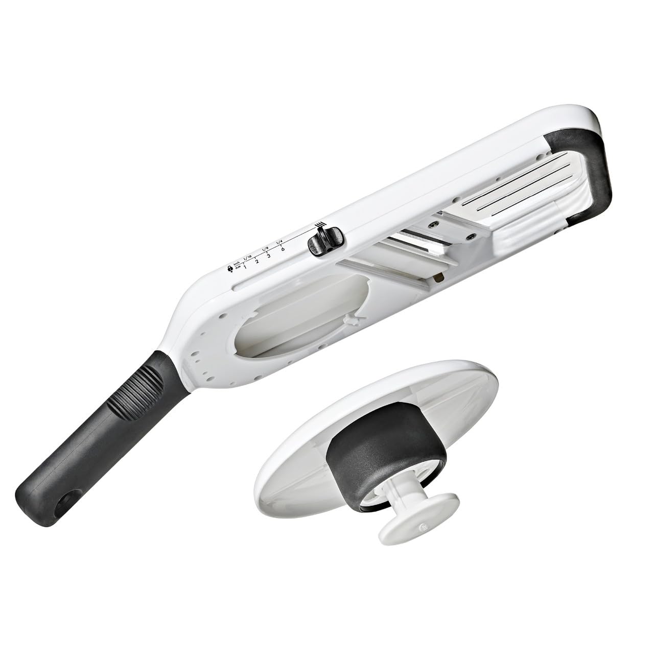 Mandolina OXO Good Grips portatile con lama regolabile 5 posizioni per affettare e julienne, impugnatura antiscivolo, lavabile in lavastoviglie, facile da riporre