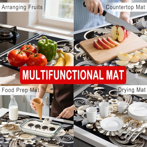 Image of Nuxovilar Stove Top Cover for Electric Stove, 20x28 Inch Polyester Glass Cooktop Protector, for Kitchen Decor & Daily Use