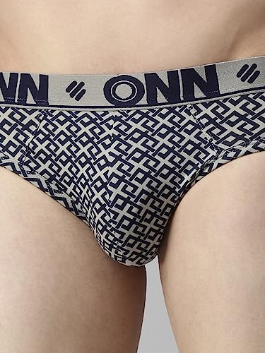 Image of ONN Men's Super Combed Cotton Printed Briefs with Ultra Soft Waistband, Moisture-Wicking, Stylish Patterns, Lightweight, Breathable, All-Day Comfort | Prints May Vary | Style OS282 |