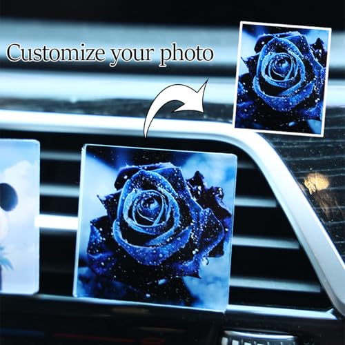 Image of 6 Pack Sublimation Car Air Vent Clips Blanks Acrylic Car Outlet Perfume Auto Vent Scent Diffuser Clip for DIY Photo Crafts Square Shaped