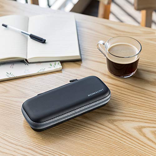 ROMAUNT Travel Carrying Case Compatible with Nespresso OrignalLine Capsules, Accessory for Portable Espresso Maker Protective Coffee Pods Holder with Foam PU Material Hold 10 Pods(black)