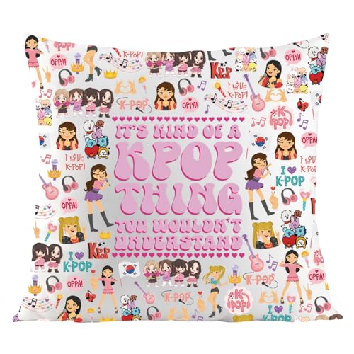 JTOUK Funda de cojín coreana para amantes del pop Kpop Merch It's Kind Of Kpop Thing...