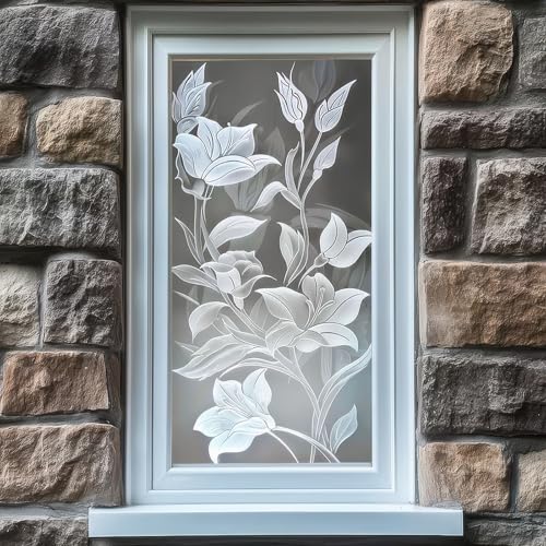 Vinilo decorativo floral para ventana HOMETITUTE 17.7x39.3 in miniatura 4