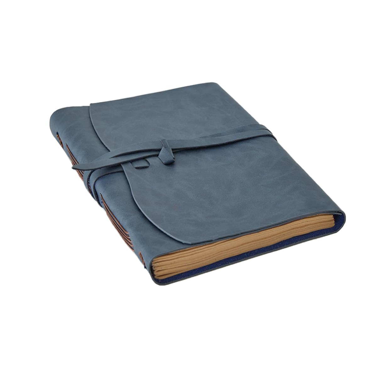RILIHO Large Leather Journal 8x10 Inches – Genuine Leather Writing Notebook, Vintage Gift for Men & Women, Artists and Travellers, Navy Blue — image 1