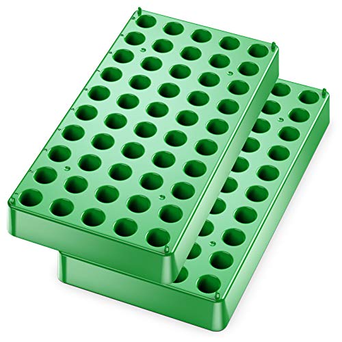 Biomed Scientific Lot de 2 porte-fioles en polypropylène vert pour échantillonneurs de 2 ml avec 50 emplacements de 12 mm de diamètre Cover