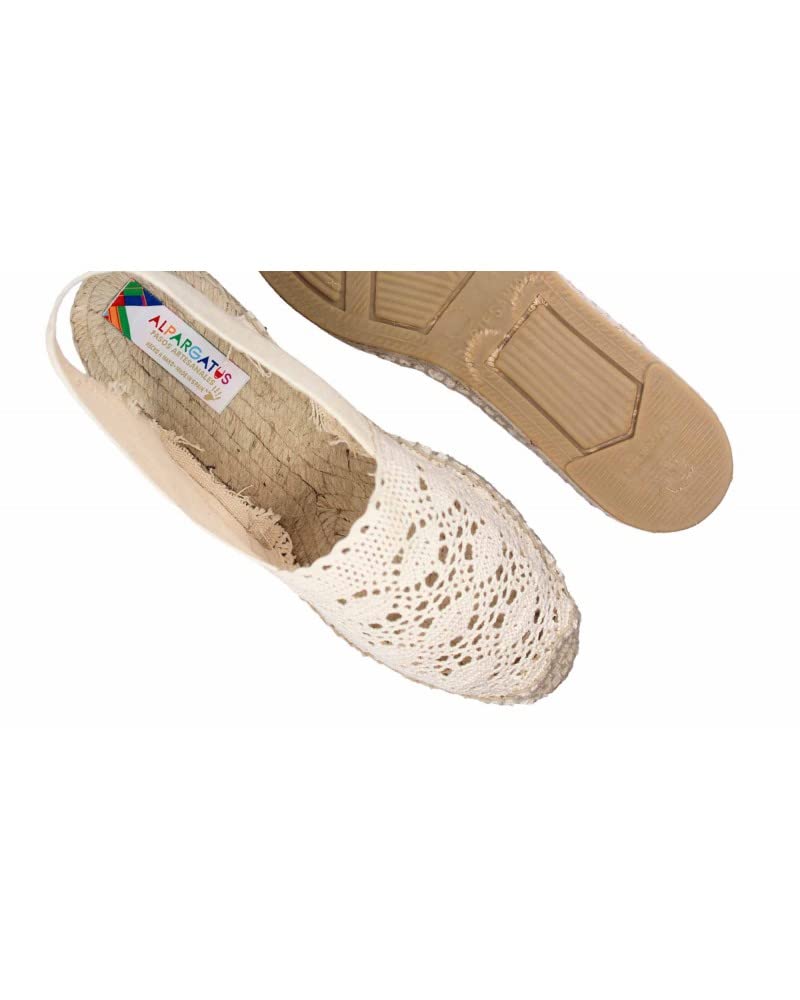 Espadrillas all'Uncinetto con zeppa bassa realizzate a mano in Spagna