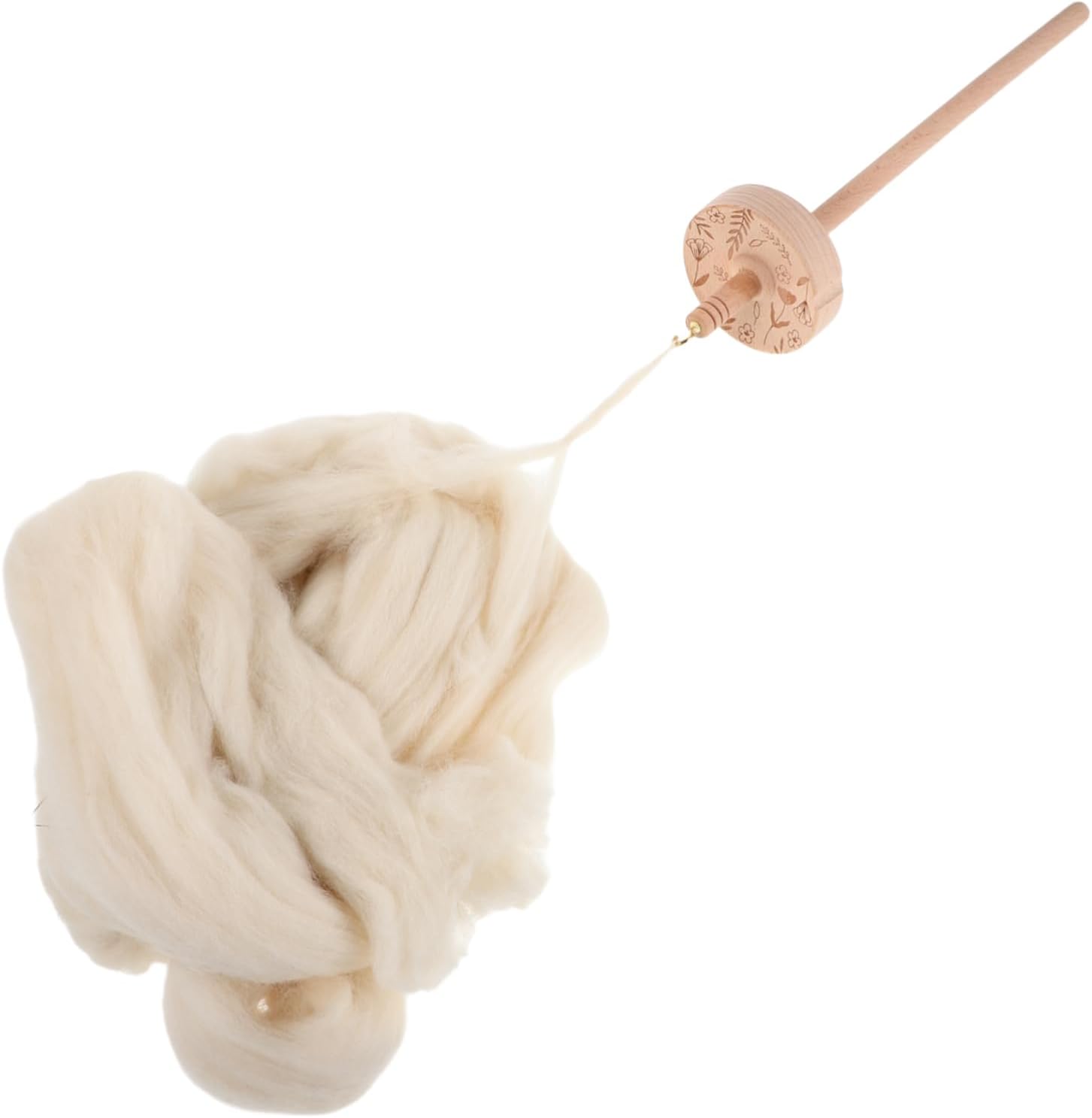 Tofficu 1 Set Wooden Drop Spindle Kit Portable Yarn Spinning Tool for Weaving and Knitting Durable Hardwood Design with Thread Storage for Sewing Supplies and Crafting Activities