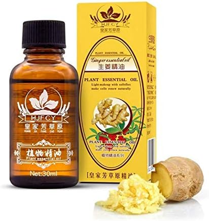 Lymphatic Drainage Ginger Oil Plant Essential Oil,100% Pure Natural Essential Oils for Massage, Body Massage Oil Promote Blood Circulation, Relieve Muscle Soreness, Lymphatic