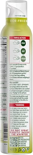Miniatura 2 de Mantova Aerosol para freidora de aire 450F, aceite de cocina totalmente natural de alto calor, perfecto para freidoras de aire, asar, asar a
