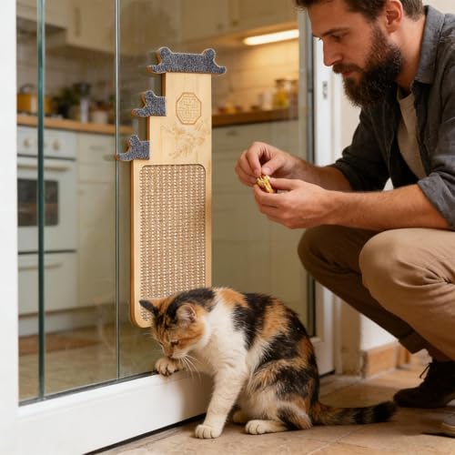 Griffoir pour chat sans perçage : protégez vos murs avec ce tapis vertical