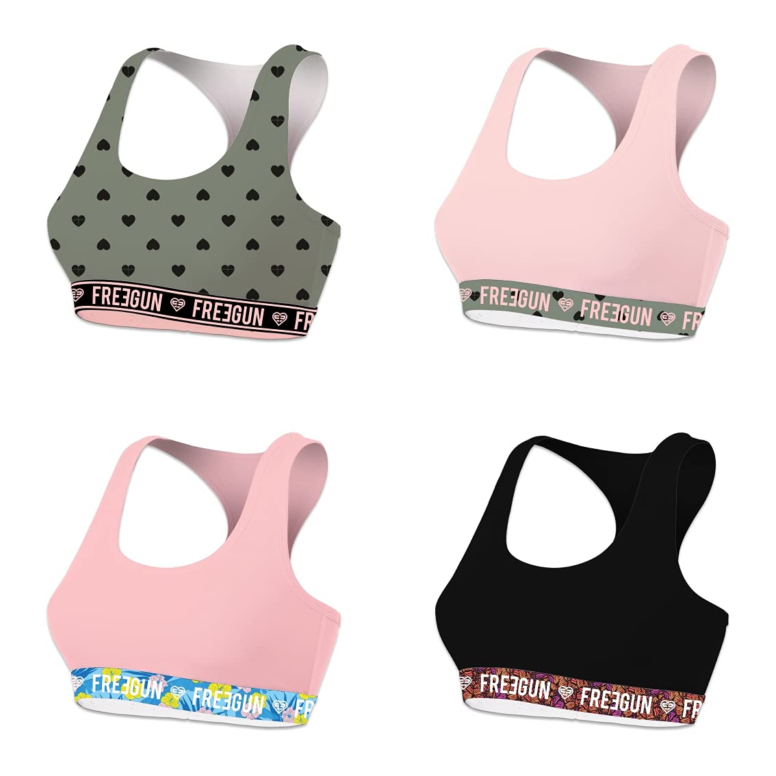 Women's Freegun Brassières Fgm32/2/Bracx4 Sports Bra (pack of 4)