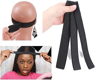 Elastic Melt Band for Lace Wigs Edge Wrap to Lay Edges Elastic Bands for Wig Band for Melting Lace Band for Wigs Edges Black Wig Grip Band for Lace Front 3Pcs