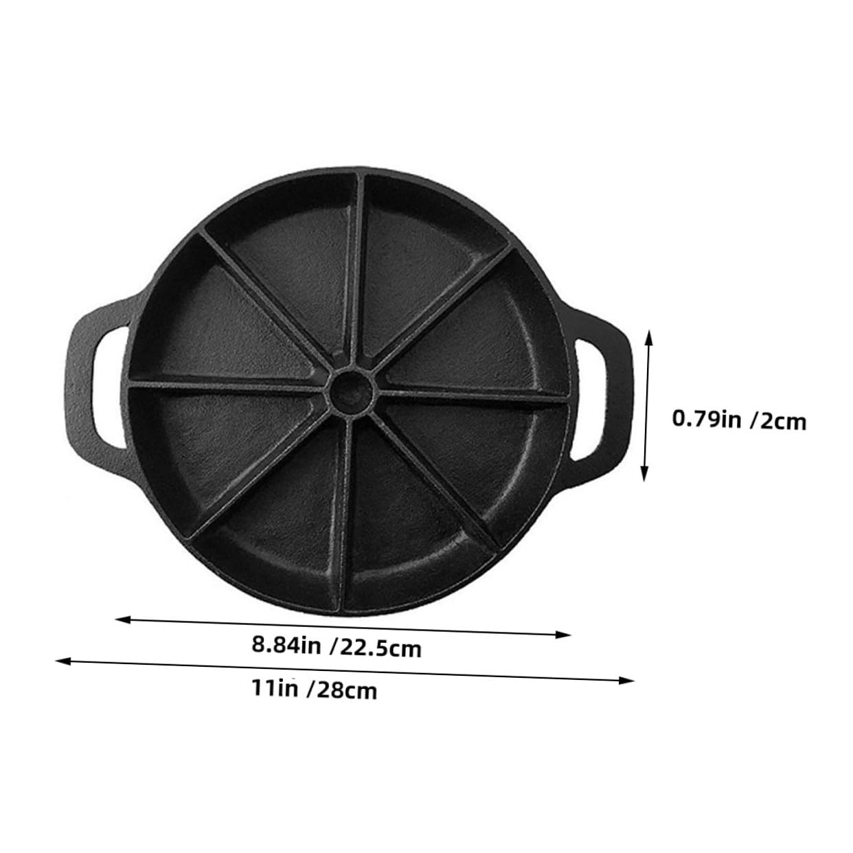 iplusmile Maisbrotpfanne aus Gusseisen mit Geteilter Backform und Effizienter Wärmeleitung für Küche und Restaurant Stilvolles Design und 8 eckige Keilform Backblech