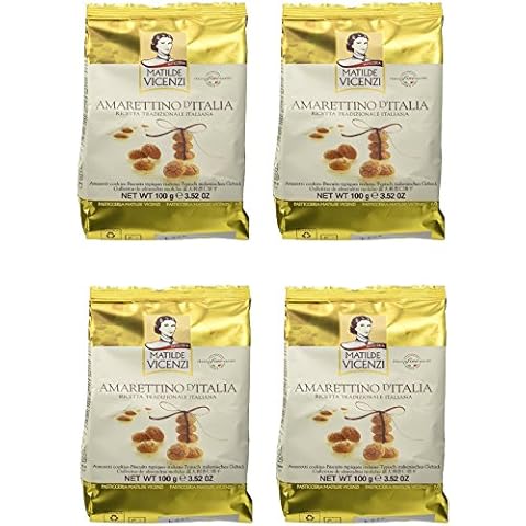 Vicenzi: " Amarettino d' Italia" Amaretti Cookies 3.52 Ounce (100gr) Packages (Pack of 4) [ Italian Import ] Cover