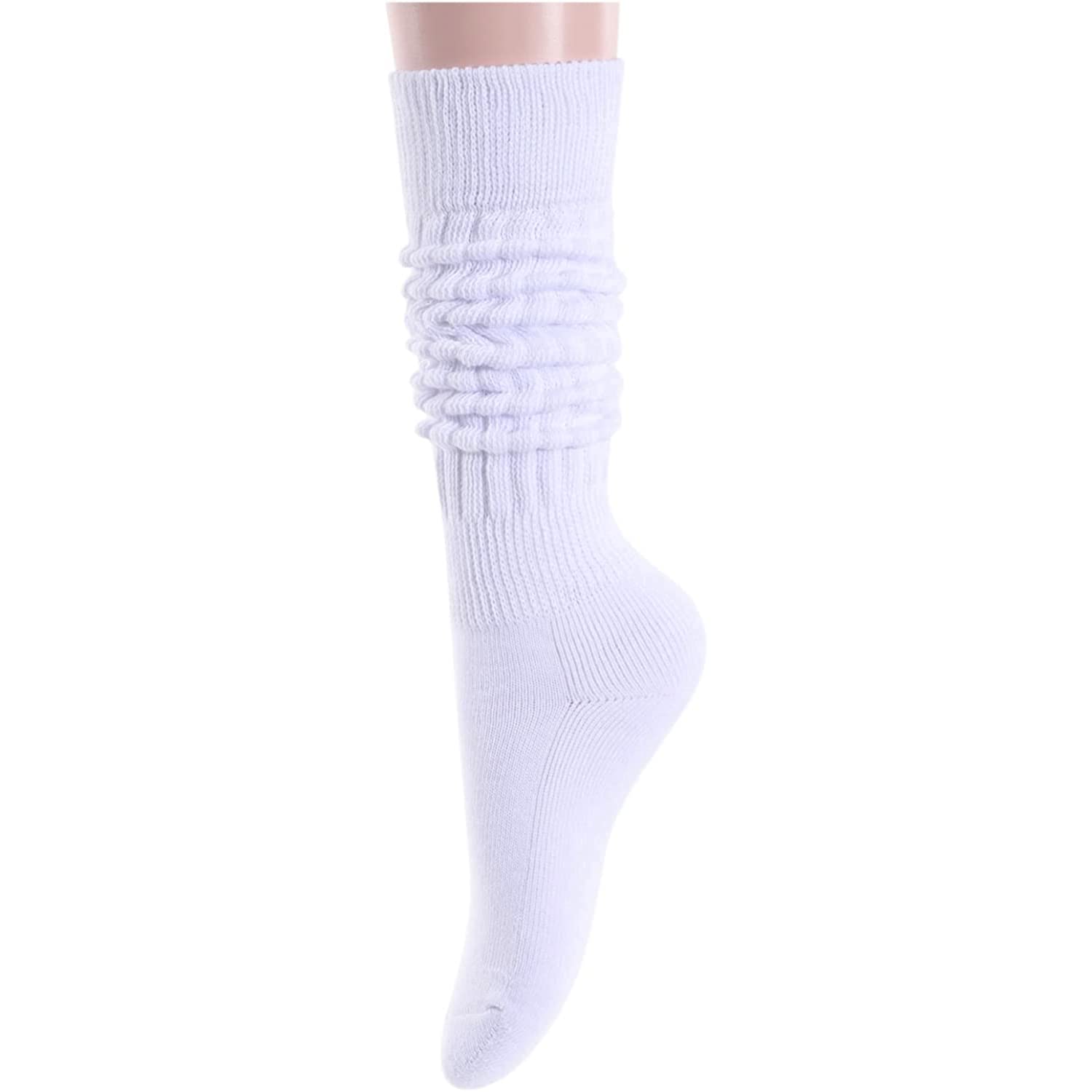 ZmartWomen Slouch Socks - Cozy Scrunch Socks, 80s Style in White, Black, Orange & Cream