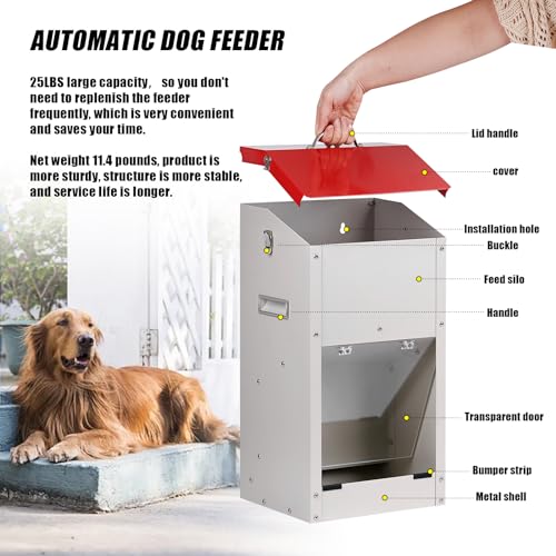 Khearpsl LARGE Breed Dog Food Dispenser For Large Dogs, 25Lbs Outdoor Pets Feeder Gravity Food Feeder thumb #4