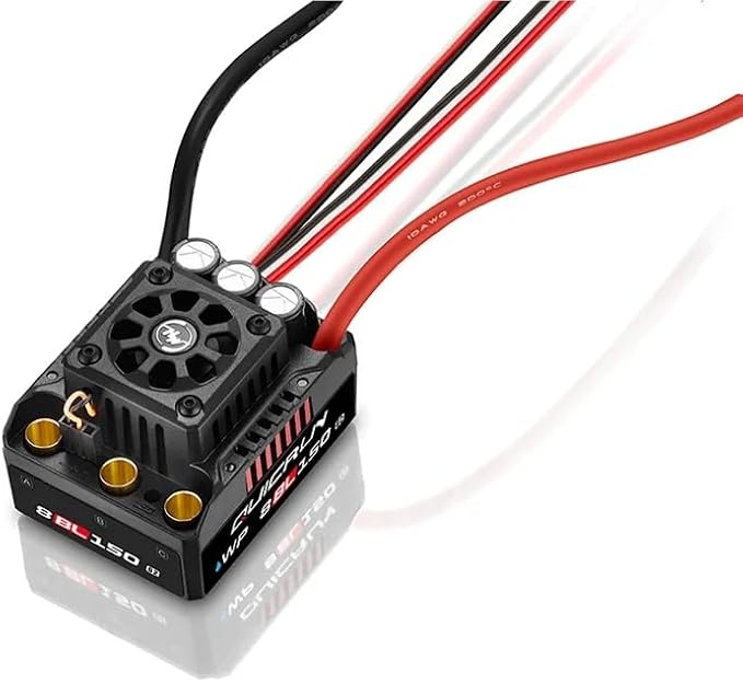 Glow Boost HOBBYWING QuicRun WP 8BL150 G2 3-6S Waterproof Brushless Sensorless ESC Speed Controller for 1/8th Truck, Monster Truck