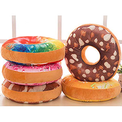 Nunubee Zierkissen Dekorative Donuts Kopfkissen PP Baumwolle Sofakissen Dekokissen Schaumstoff Gefüllt Spielzeug, Rosa