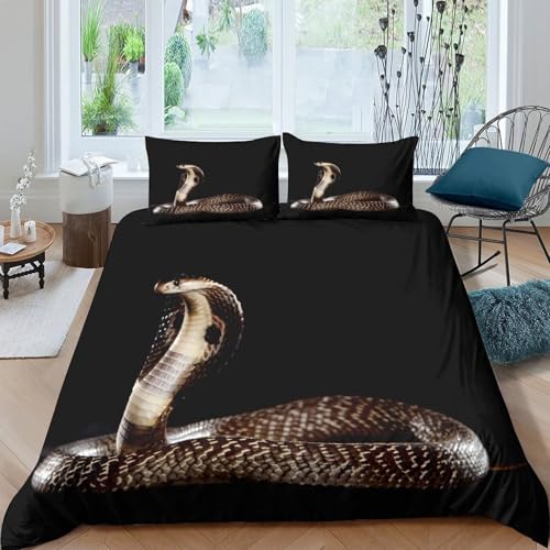 Housse de couette serpent 135x200 microfibre respirante et douce 3D - 4