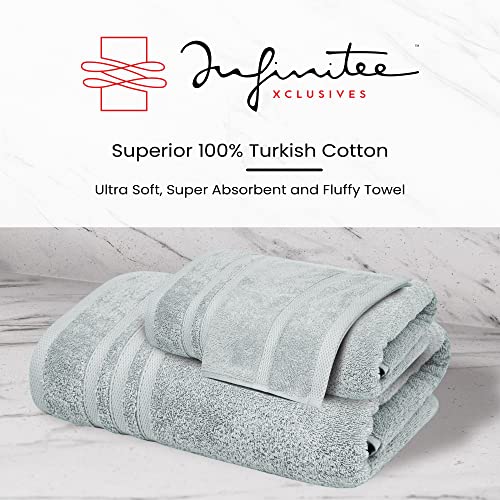 Infinitee Xclusives Spa And Hotel Quality Turkish Cotton 6 Piece Grey Towel Set (2 Bath Towels, 2 Hand Towels, 2 Wash Cloths) #TOP3