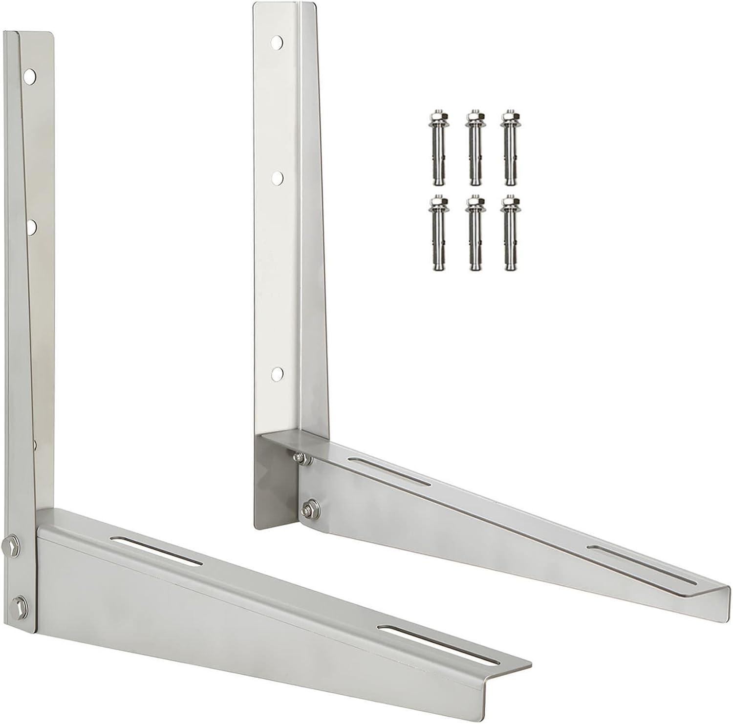 Heavy Duty Mini Split Wall Mounting Bracket Outside,Stainless Steel AC Support Bracket for 9000-24000 BTU Air Conditioners,Minisplit Condenser Wall Mount Holds Up to 400lbs