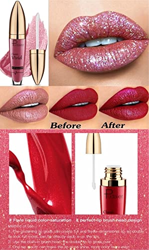 Easilydays Halloween Diamond Shiny Matte Lipstick, Gothic Glitter Liquid Lip Gloss, Sparkling High Pigment Waterproof Long Lasting Lipsticks, Bold Shimmer Lip Glaze Lips For Masquerade, Cosplay, Halloween Makeup (#03) #TOP2