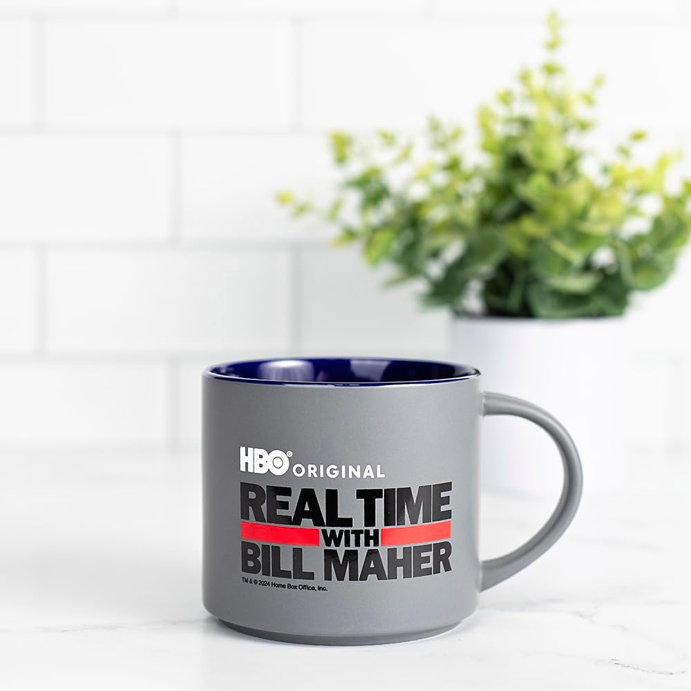 HBO Original Real Time with Bill Maher 16 oz. Ceramic Mug, Navy Blue