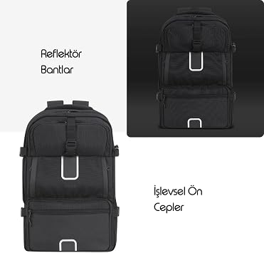 Mack Explor Eco MCE-1205 34L Hand Luggage Travel Backpack, 17.3 inch Laptop Backpack, Waterproof Cabinet Size Backpack, Eco-Friendly, Reflective Weekend Bag