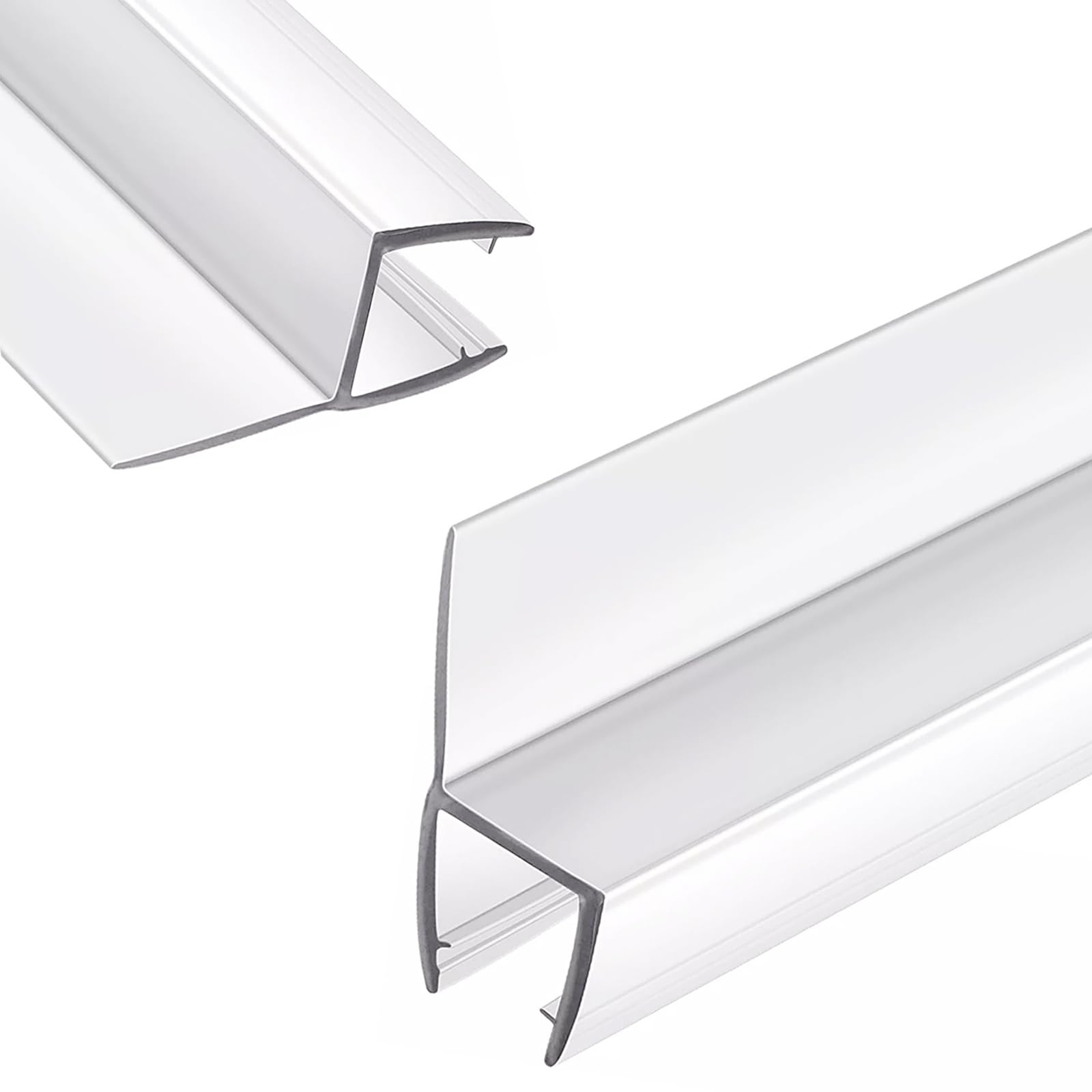 View 1 of 2 Pack Shower Door Side Seal Strip, 1/4" X 78" Frameless Shower Door Seal Suitable for 1/4 Inch (6mm) Glass Door Seal Strip