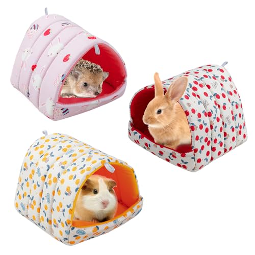 KEORHEZ 3 camas para cobaias casas laváveis para animais pequenos ninhos para cobaias adequadas para hamster coelho ouriços, etc