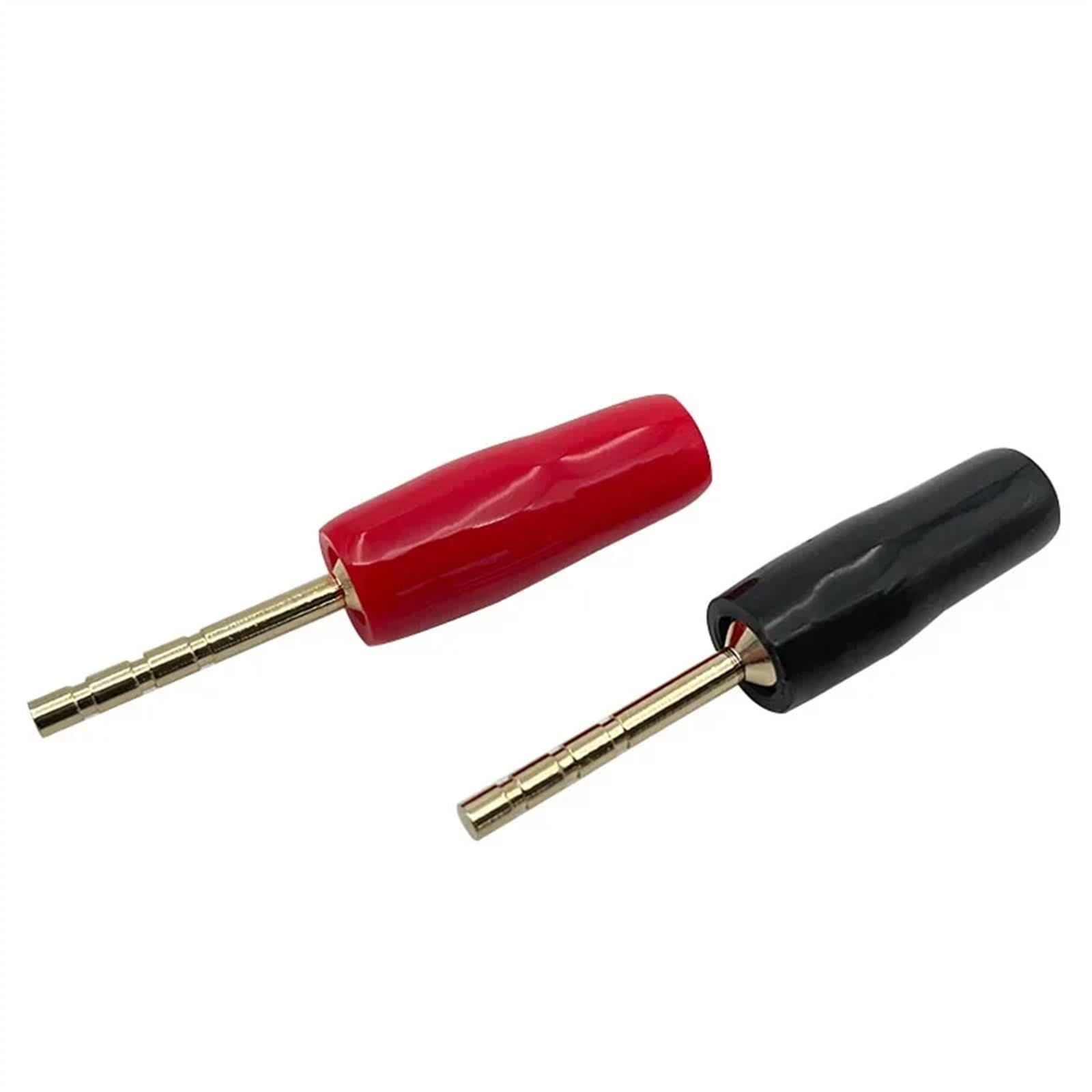 Adaptateur de fiche Banane en cuivre plaqué Or, 2mm, 20 pièces, bornes Banane Droites, connecteur de câblage for Haut-Parleur(20 Red)