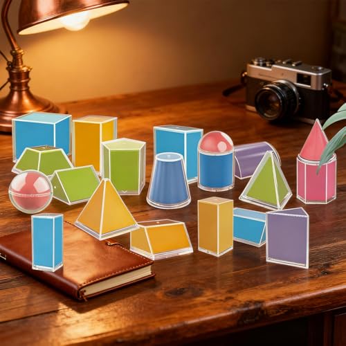 Formes géométriques transparentes en perspective pour activités STEM - 3