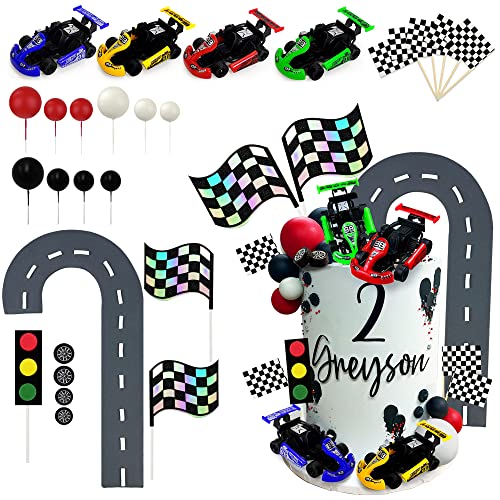 Racing Car Cake Decoration Topper for Birthday Party - Kids Theme Supplies and Favors