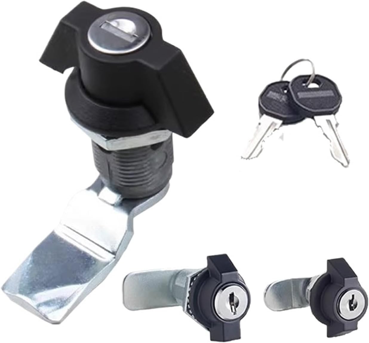 Lock Cylinder， MS408 Cabinet Cam Lock with Key for Distribution Box Industrial Cylinder Turn Tongue Fire Hydrant knob(Ms408 3)