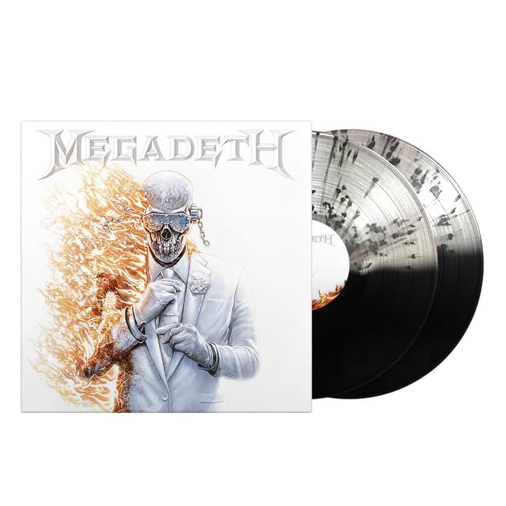 Megadeth Self-Title LE Ash & Glass Half Clear Black Splatter