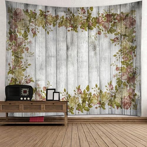 Tapisserie aesthetic effet bois decoration murale cosy pour chambre et salon 150x150