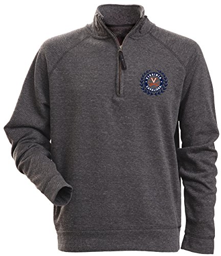 NCAA Virginia Cavaliers Men's Rockhill Textured Heather 1/4 Zip Fleece Pullover, Large, Charcoal Heather