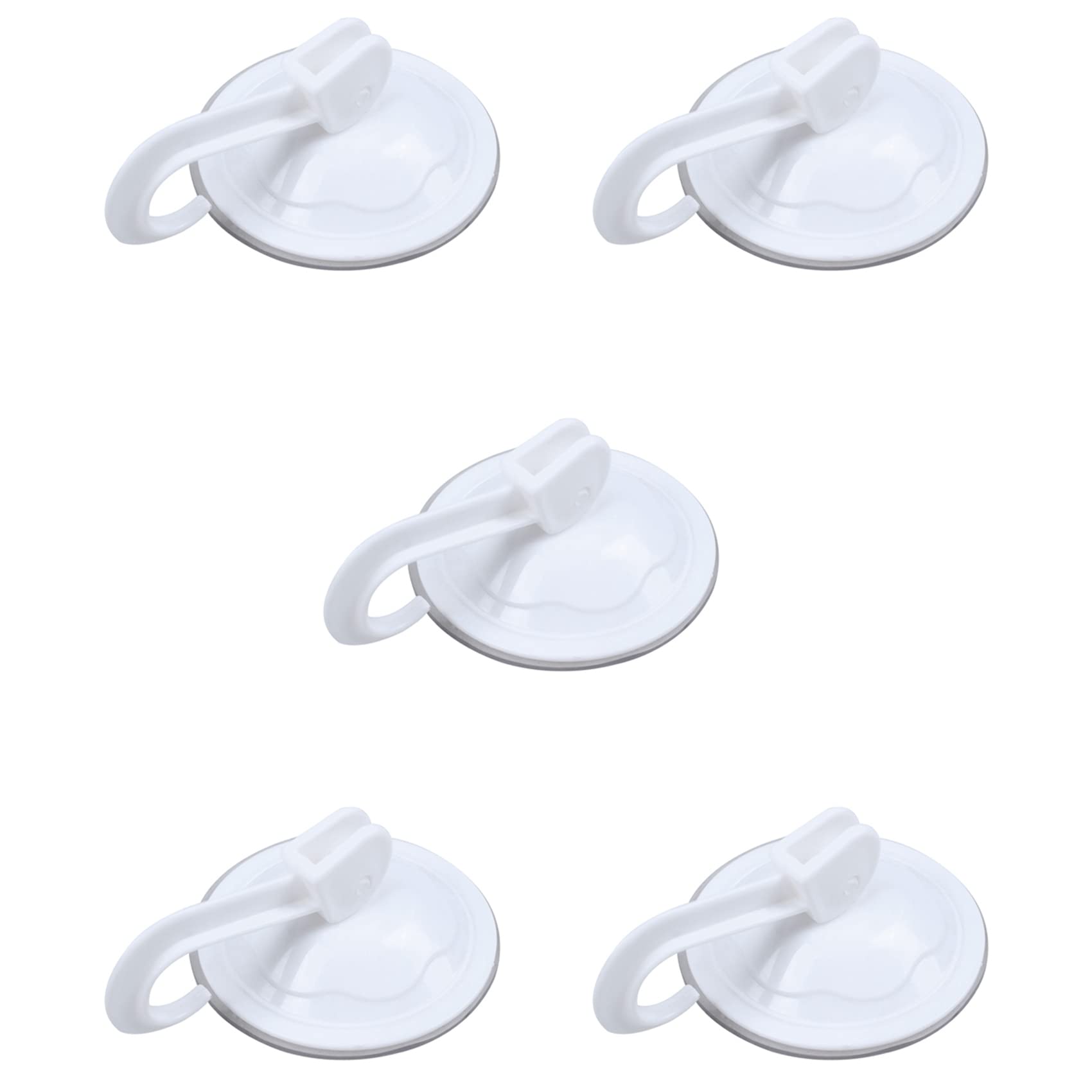 Hndhbfgrt Clear & White 5X Household Wardrobe White Plastic 7Cm Dia Suction Cup Single Hook Wall Hangers