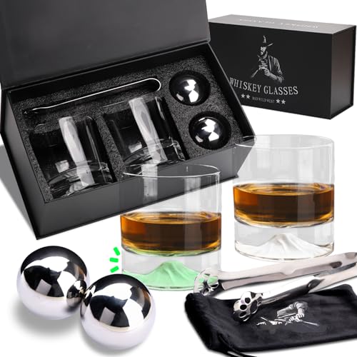 Whiskey Stones & Glass Set for Men and Husband