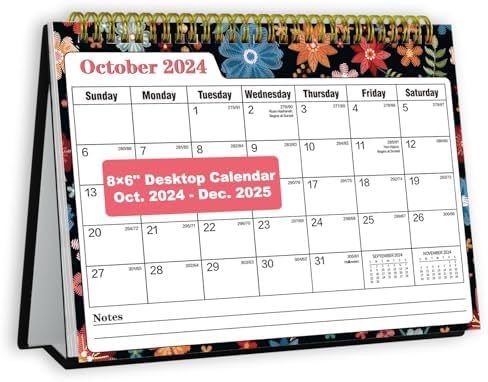 Amazon.com : Small Desk Calendar 2025 - Standing 2025 Desk Calendar ...