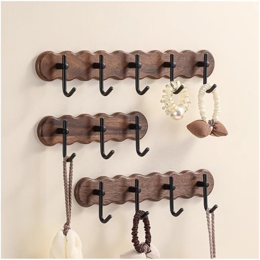 Hat Rack for Wall Solid Wood No-Drill Wall Hooks for Hats, Door & Closet Organizer(27.6cm)