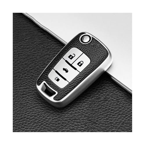 Coque de clé Chevrolet Cruze et Trax, boîtier rabattable premium argent 4 boutons