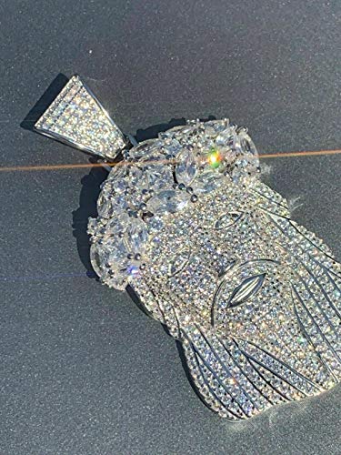 HarlemBling Solid 925 Sterling Silver Iced Jesus Piece Pendant - Men's - Great For Any Chain! Icy Baguette CZ - 3 Sizes: Small, Medium, & Large3