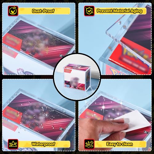 Kisbox PKMN Booster Box Acrylic Case, 5MM Acrylic Display Case, Clear Ultra Boxes for Display Compatible with PKMN Booster Boxes, Dustproof and Waterproof Display Box - image 5