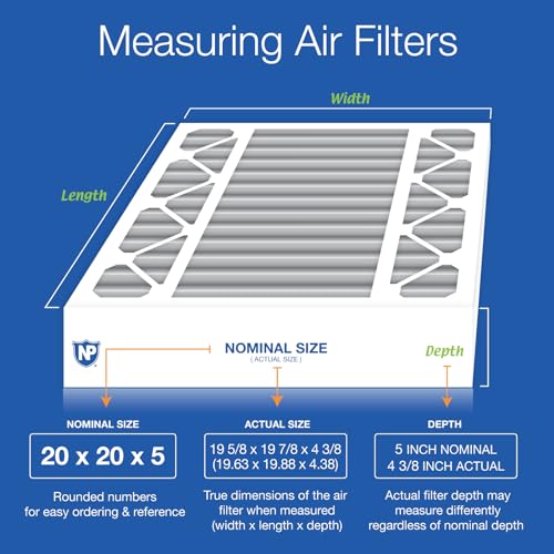 Image of Nordic Pure 20x20x5 MERV 12 Plus Carbon Air Filter 1 Pack | Actual Size: 19 5 /8 x 19 7 /8 x 4 3 /8 Honeywell Replacement Made in USA, Advanced HVAC Furnace Filtration, Pet & Odor Control