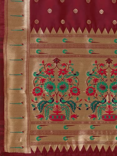 Image of DEVANGI Women's Woven Banarasi Silk Dupatta /Chunni For Women, Floral Print 1 Meter Wide and 2.3 Meter Length Printed Designer Dupatta /Chunni For Girls