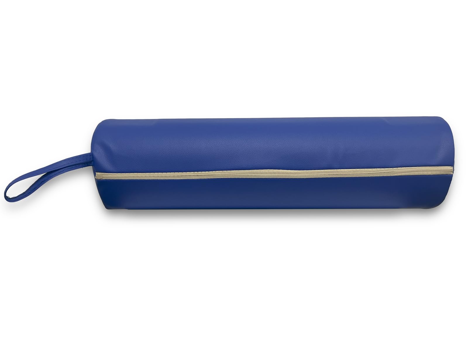 QUIRUMED Cuscino a rullo QUIRUMED, 55 x 15 cm, blu, similpelle, imbottitura in gommapiuma, per yoga, fitness, massaggio
