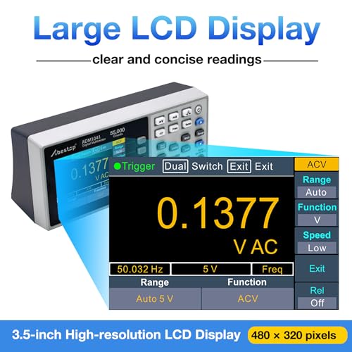 Image of ADM1041 Multimeter, Bench Multimeter Tester, 1000V DC Voltage Tester and 10A AC /DC Current, True RMS, Resistance, Frequency, Capacitance, Diode, Continuity for Multiple Testing