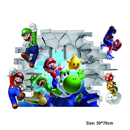Super Mario Wall Stickers for Kids Room PVC Wall Decal DIY Game Wall