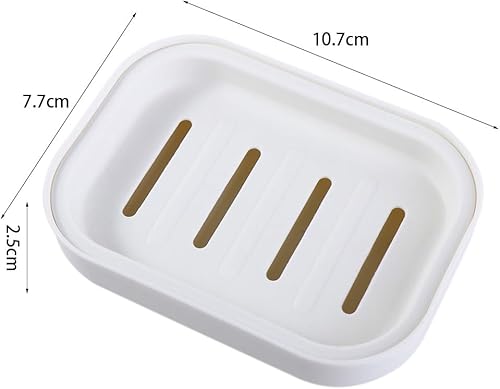 Miniatura 2 de 4 platos de drenaje de jabón de plástico, soporte de jabón de doble capa, caja de jabón de baño, contenedor de jabón, bandeja de esponja de cocina,
